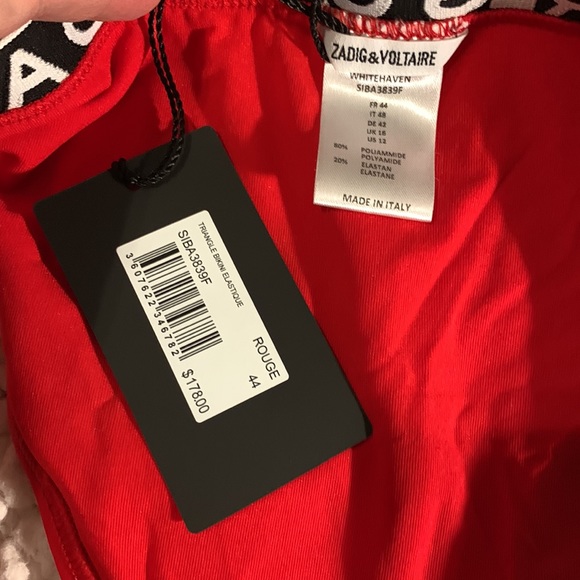Zadig & Voltaire designer size 10-12 (FR 44) red bikini - Picture 6 of 14